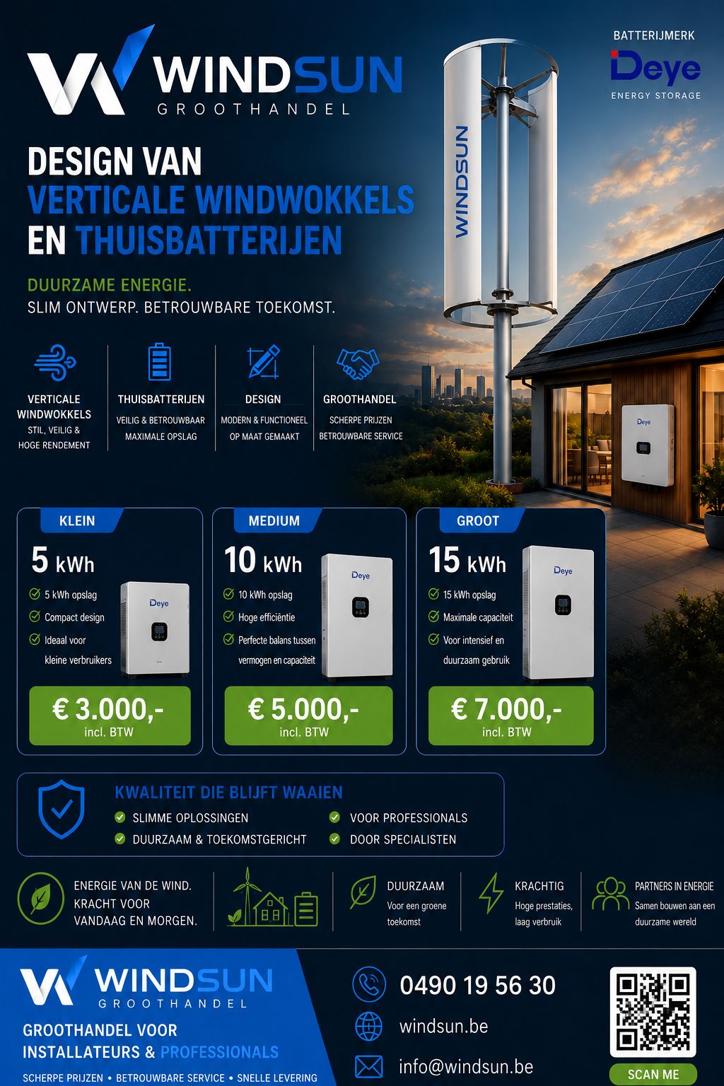Verticale windturbines